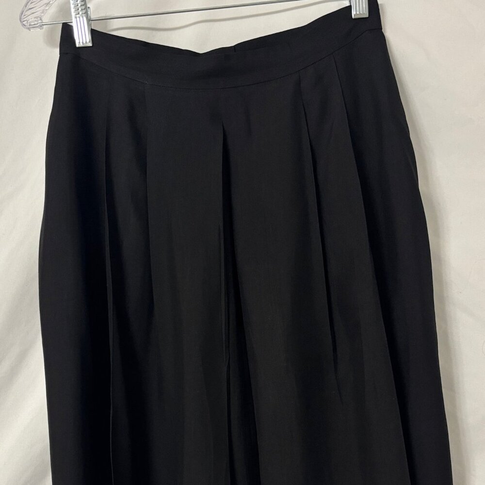 Vintage Anne Klein II Skirt Women's 10 Black Career Work Silk